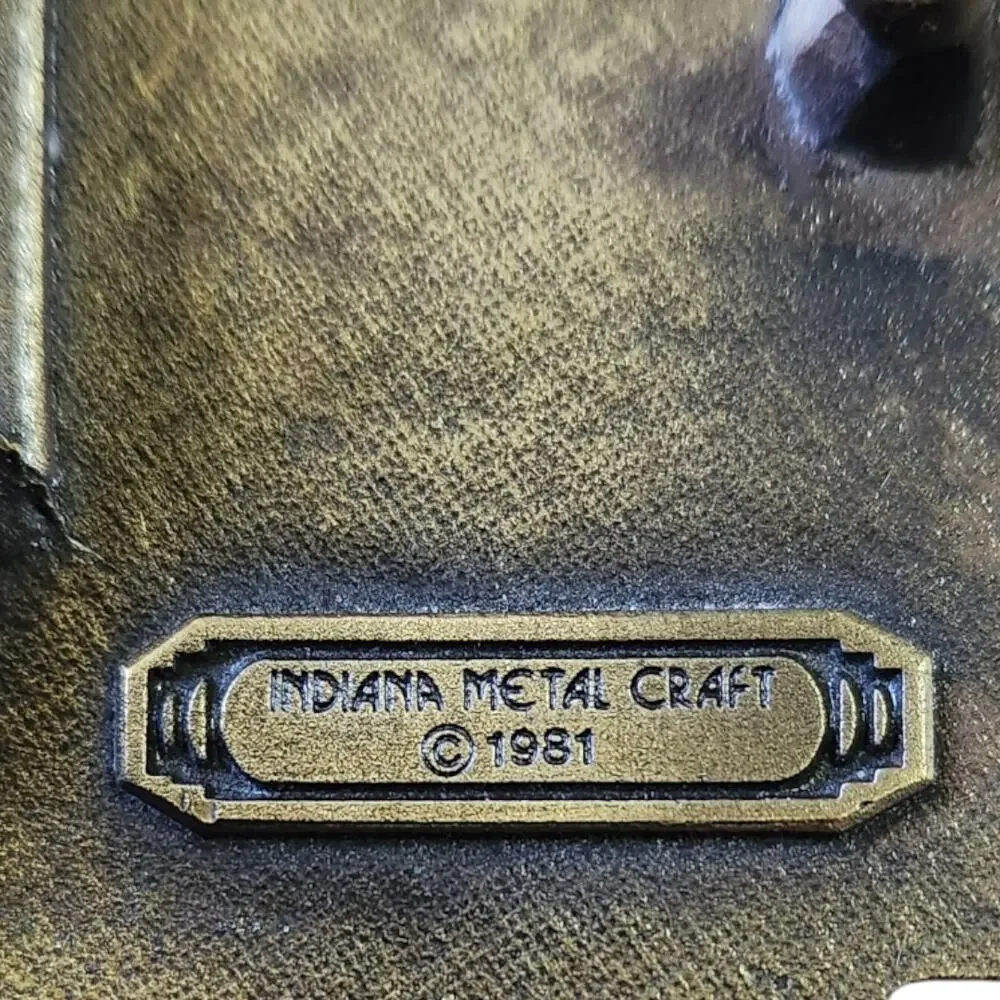 1981 Indiana Metal Craft Western Cowboy Boots Vintage Buckle Braided Brown Belt
